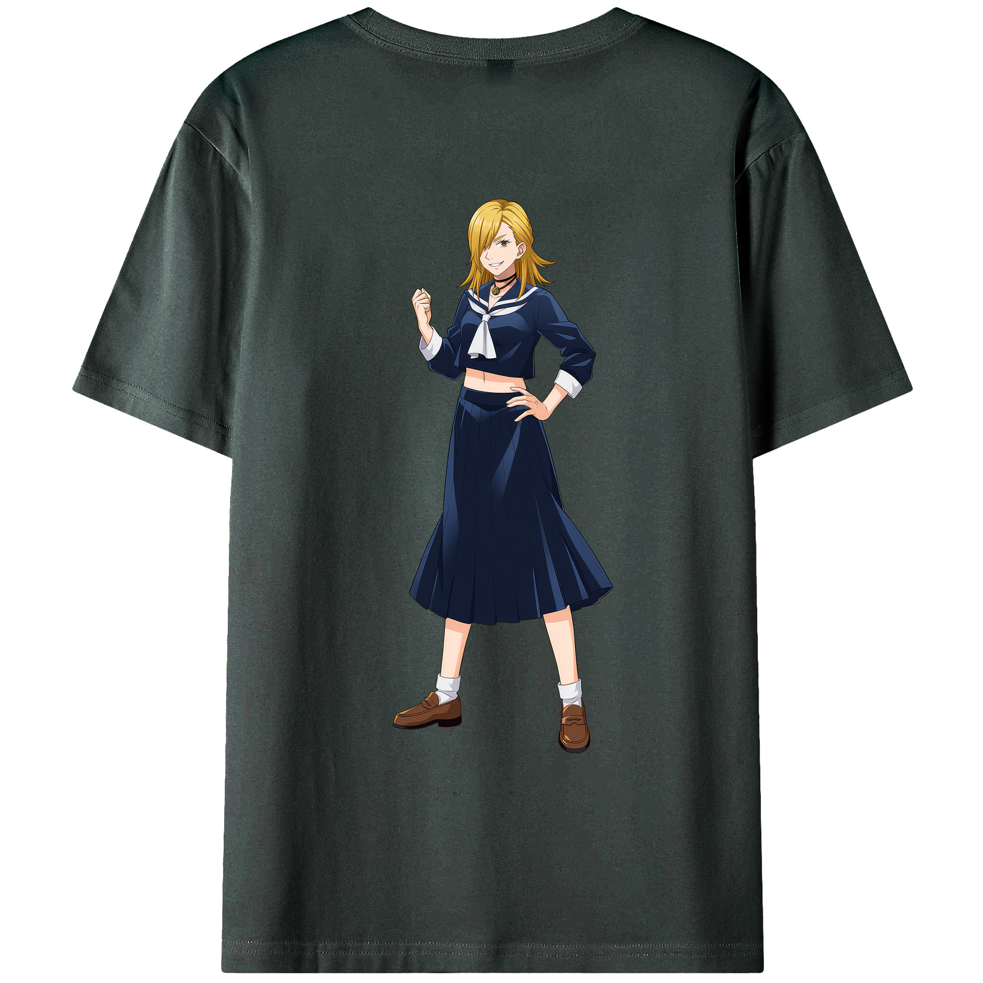 （画像用） 呪術廻戦 Jujutsu Kaisen 綿100％ メンズ半袖Tシャツ（バックプリント） 通気性